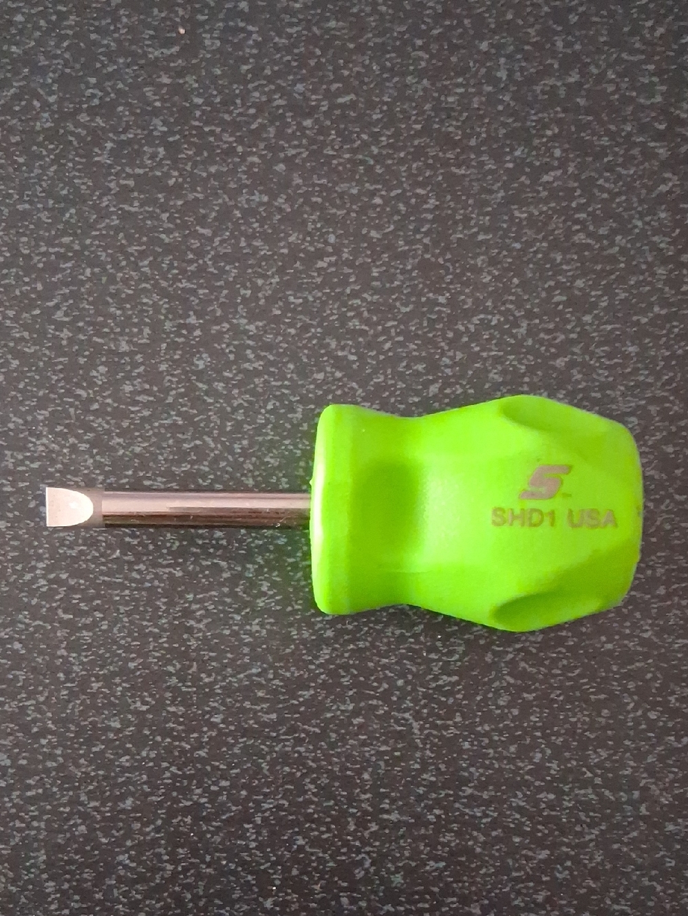 Snap On Green Stubby Flathead Screwdriver - SHD1 USA